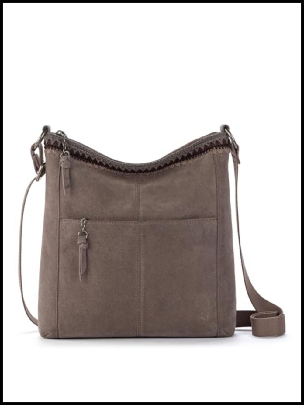 Leather Crossbody Bag Adjustable Strap Zipper Closure Hobo Purse